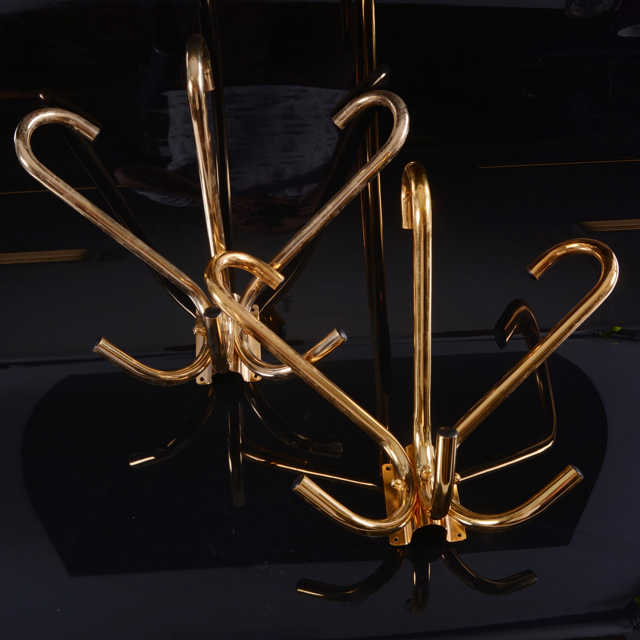 CLOTHES HANGER, 2 pcs, yellow metal, 1900s.