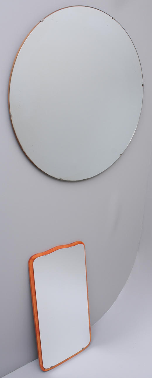 VÄGGSPEGLAR, 2 st, trä.