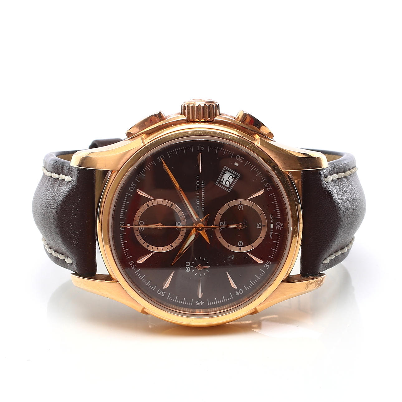 HAMILTON, wristwatch, Jazzmaster, automatic, chronograph, gold-double, 2000s.