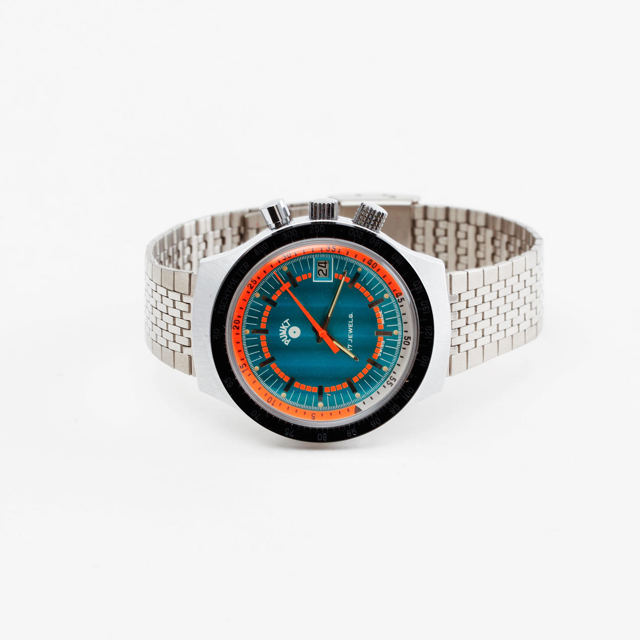 WRIST WATCH, Point, chronograph, steel, manual.