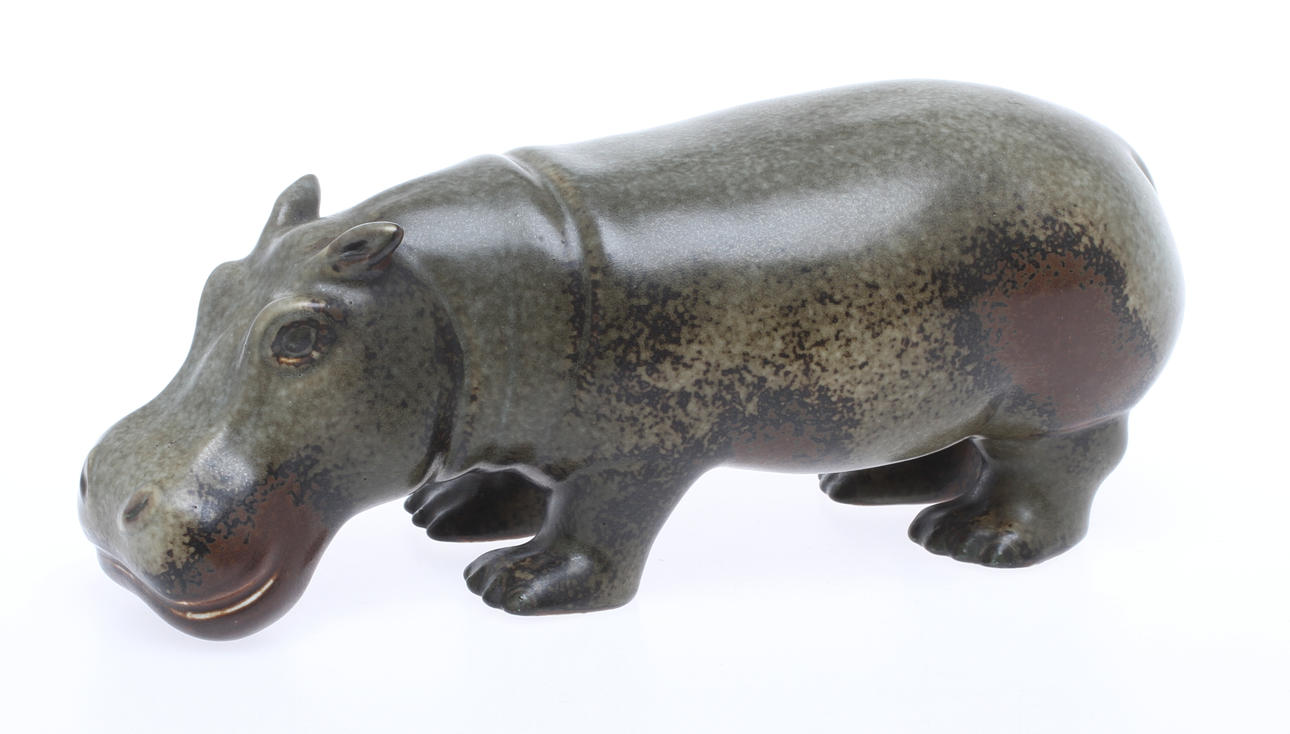 FIGURIN, flodhäst,keramik, Gunnar Nylund, Rörstrand.