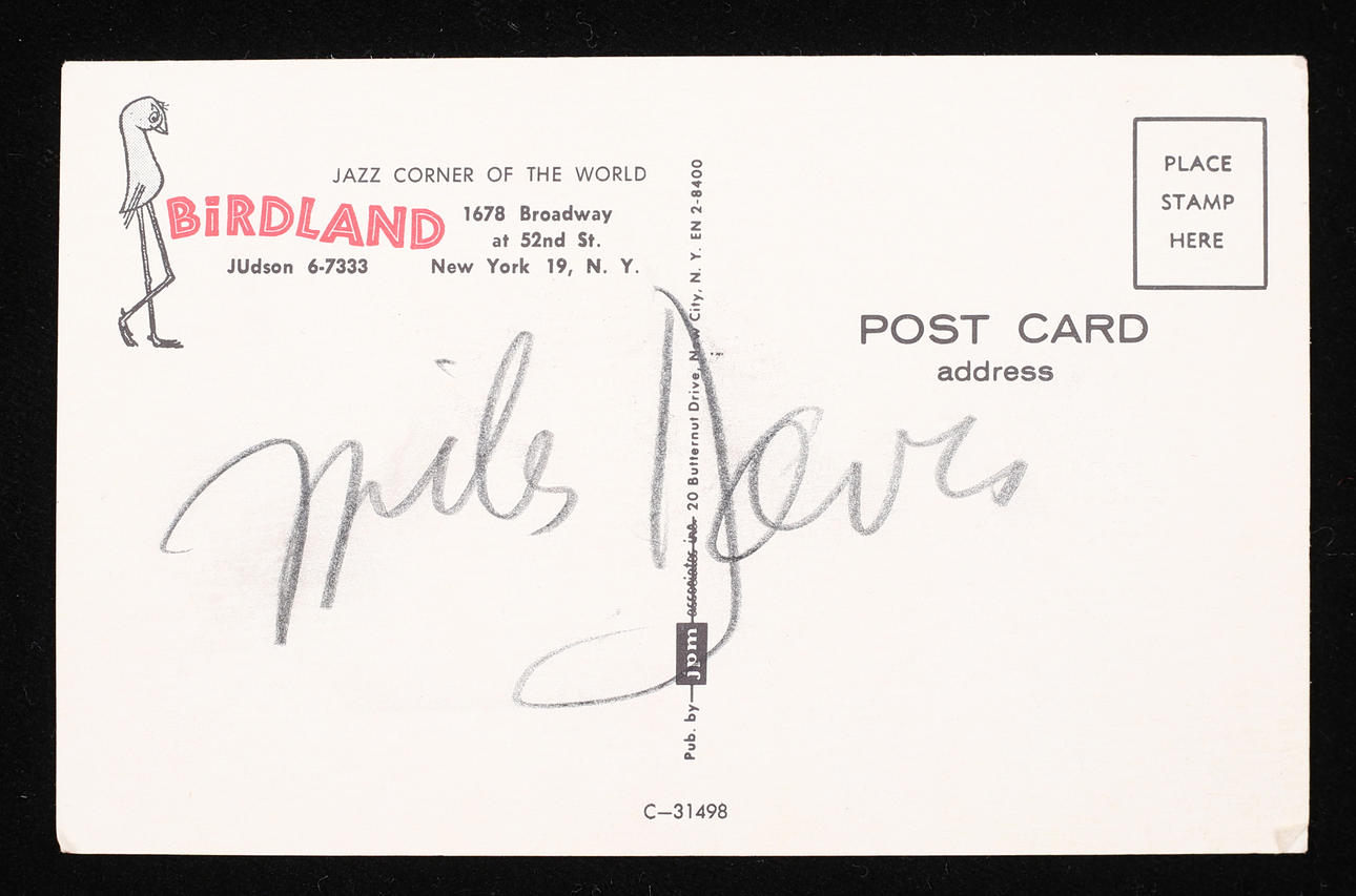 AUTOGRAPH, signed Miles Davis.