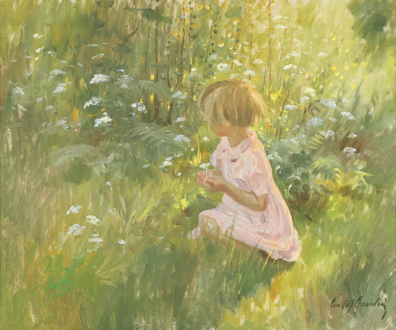 GUSTAV CARLSTRÖM. Olja på duk, signerad Gustav Carlström.