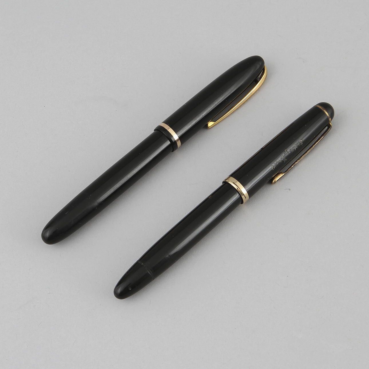 RESERVOIRPENNOR, 2 st, Montblanc M344 samt Watermans, 1950/1960-tal.
