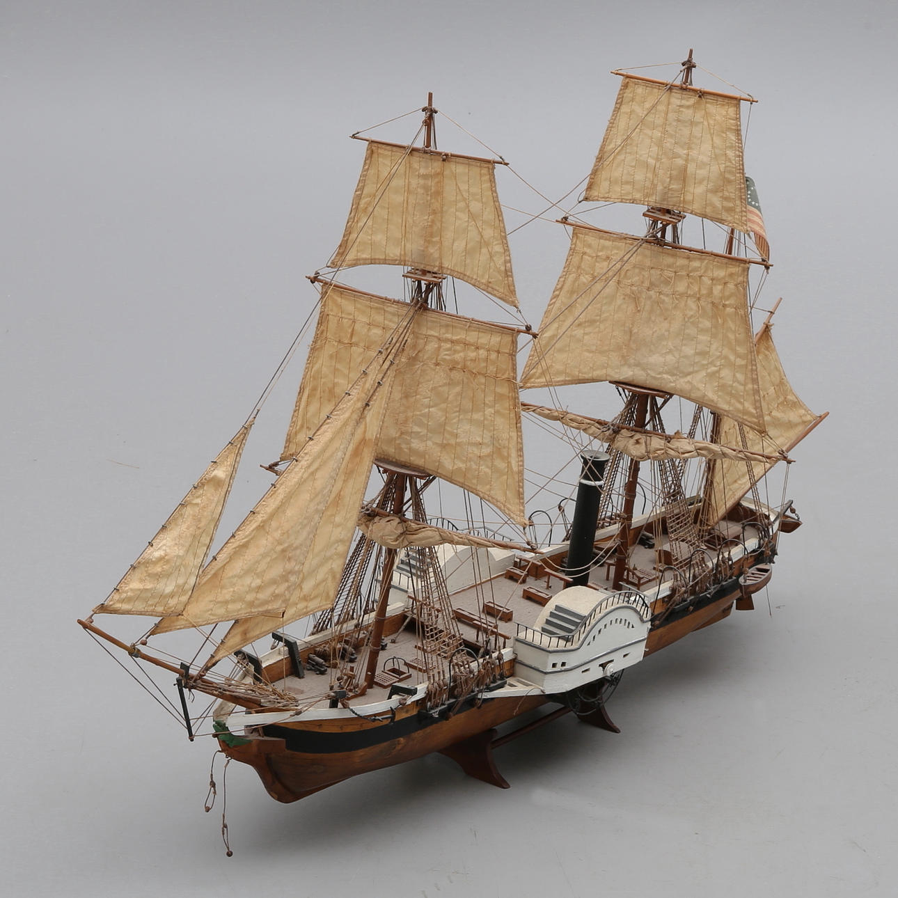 SAIL/STEAM SHIP MODEL, mid 20th century.