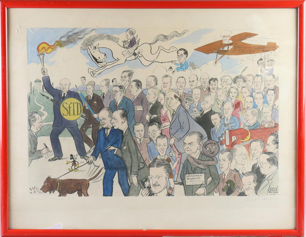 ERNST ÅKERBLADH. Stockholms-Tidningen, Lithography, signed..