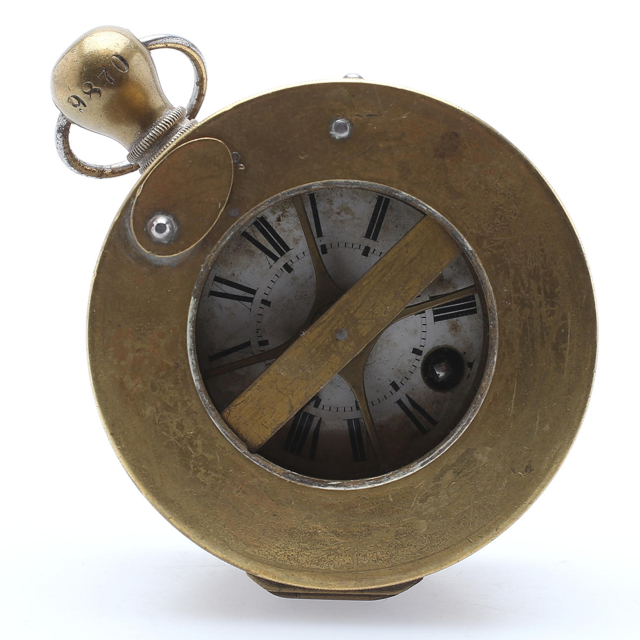 KONTROLLUHR/NACHTWÄCHTER UHR, Messing, 1900er Jahre.