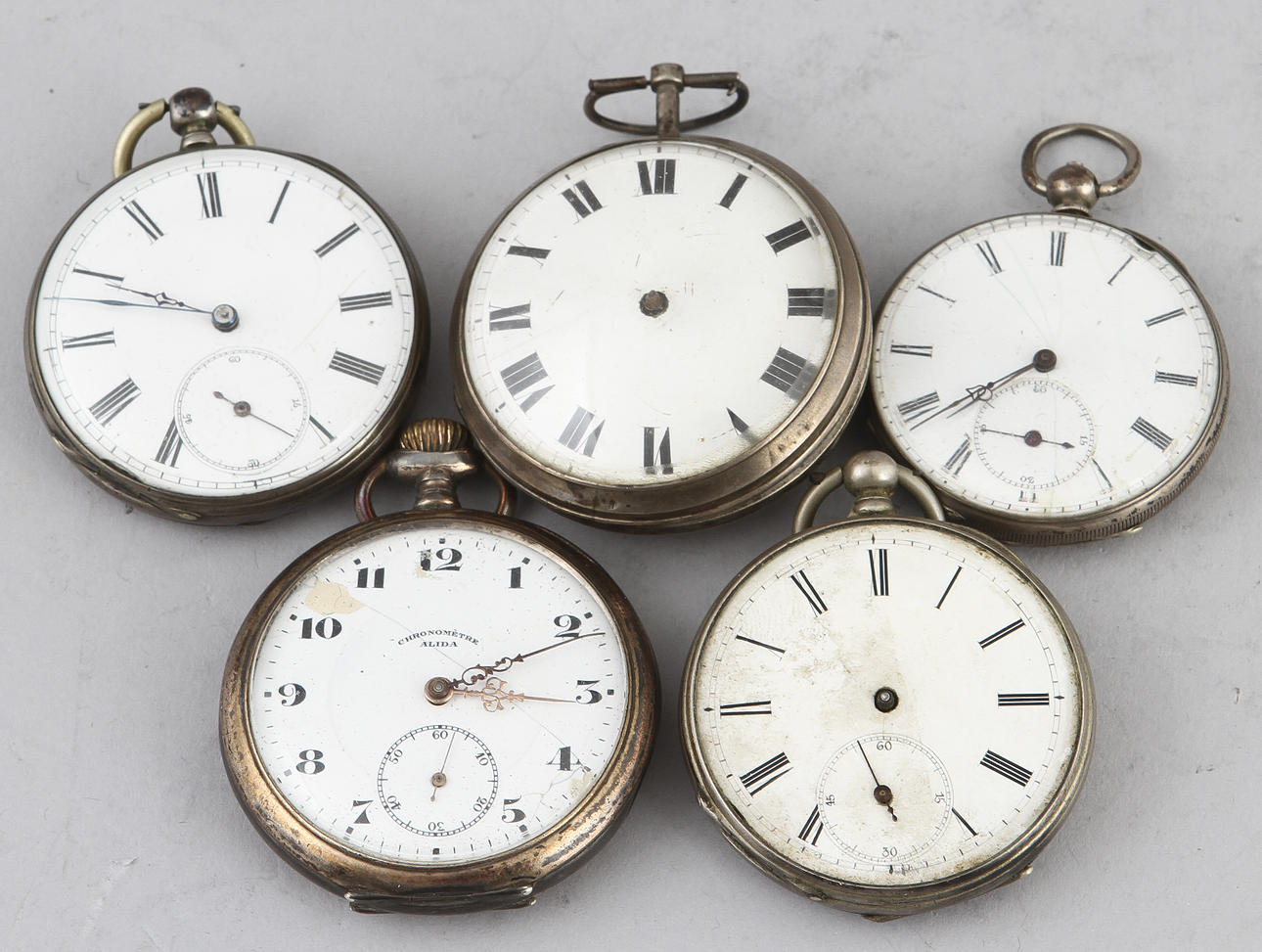 FICKUR, 5 st. 1800-tal, olika märken.