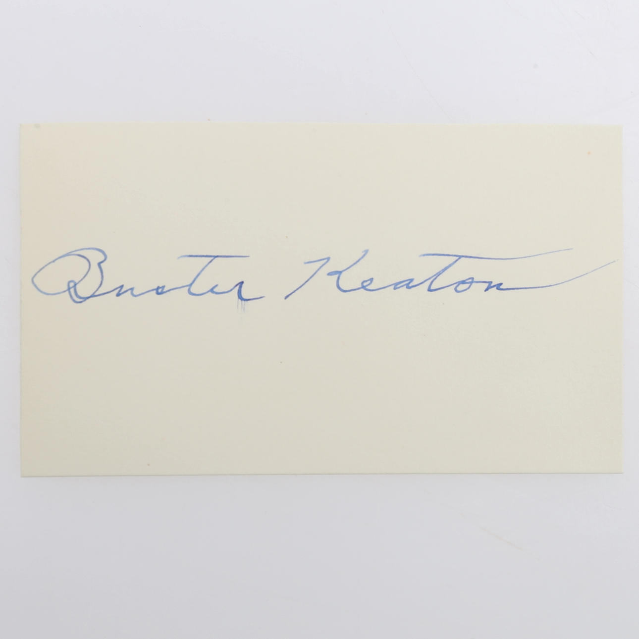 AUTOGRAMM. BUSTER KEATON, (1895-1966) - DAS GROSSE STEINGESICHT.