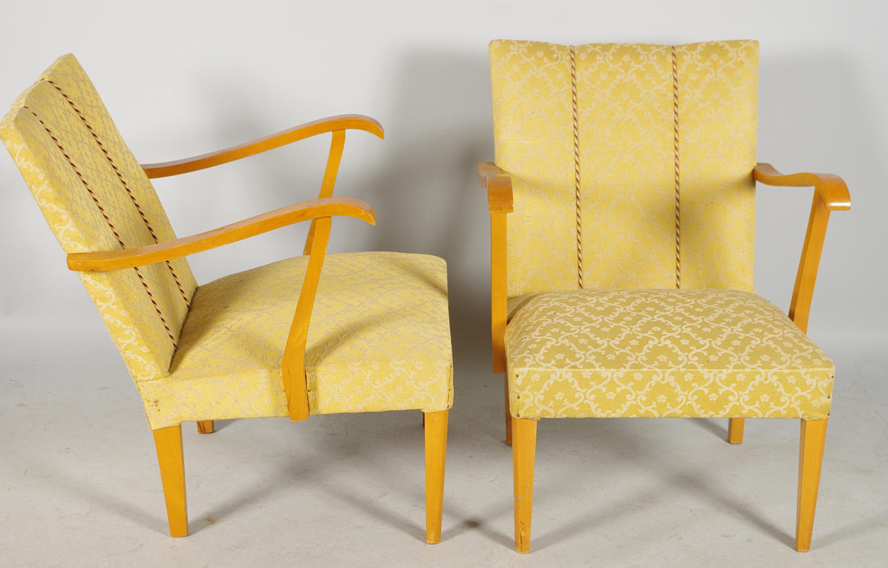 FÅTÖLJER, 1 par, 1950-tal.