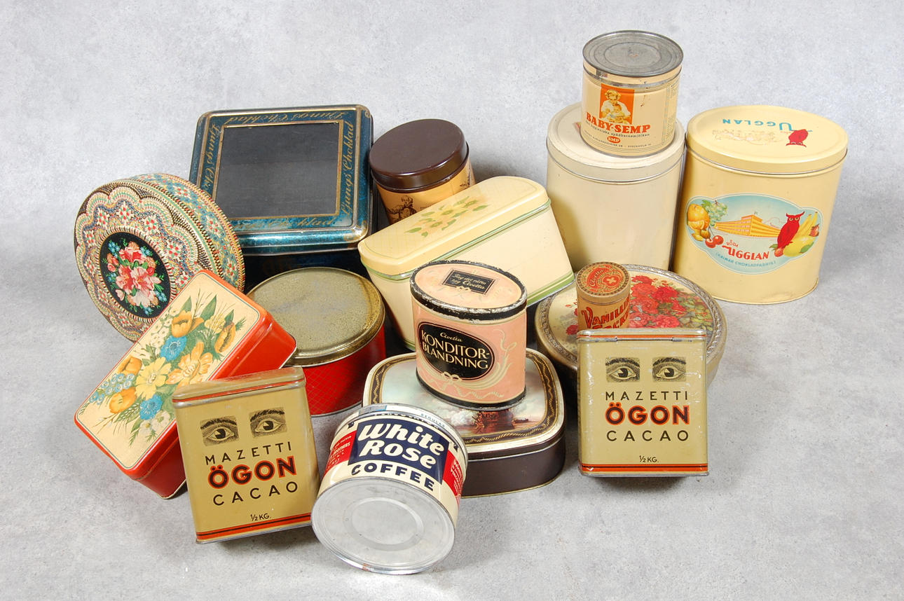 PLÅTBURKAR, diverse, 1900-tal.