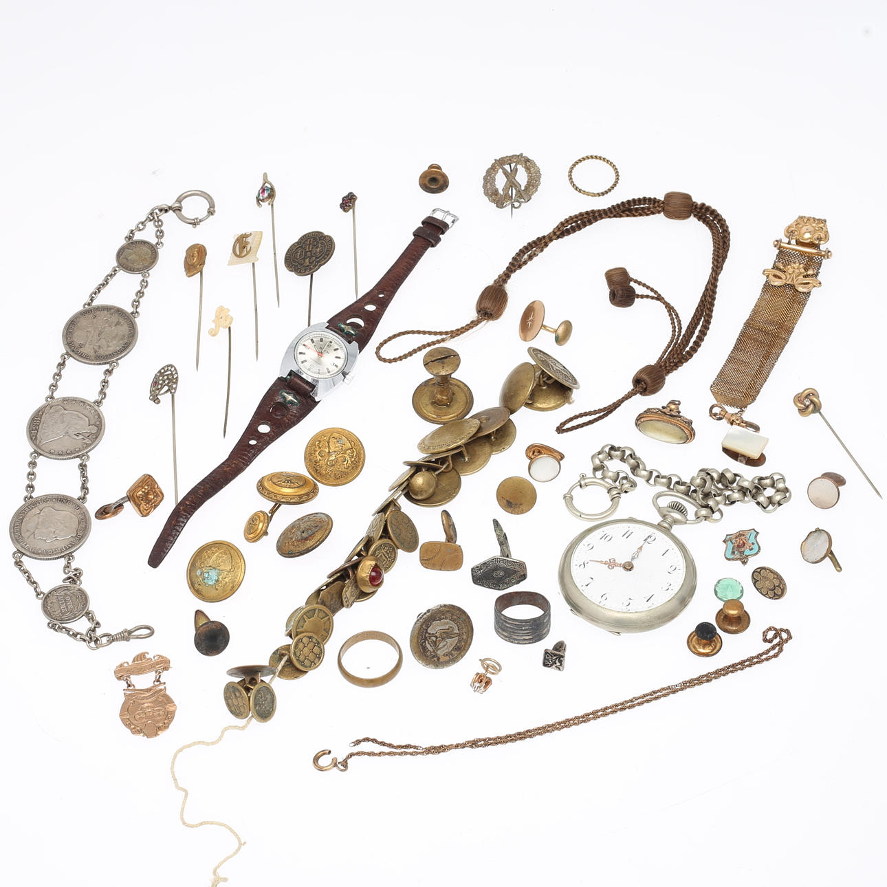 KLOCKOR, NÅLAR, SKJORTKNAPPAR mm.