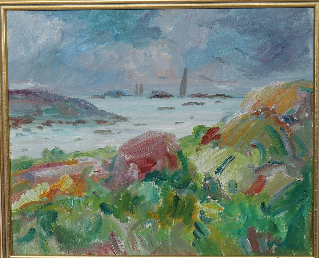 ERIC LEIFON WIDLUND. Öl auf Leinwand, "Die Küste".