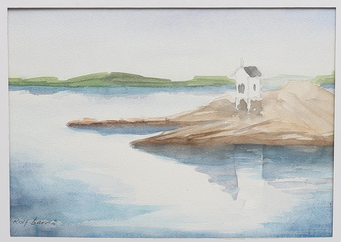 ROLF BARDÅ. Aquarell, Wasserlandschaft, signiert.
