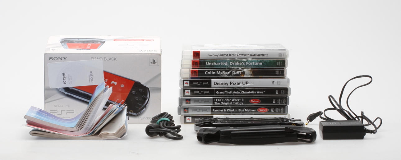 SPELKONSOL, PSP, 9 delar.