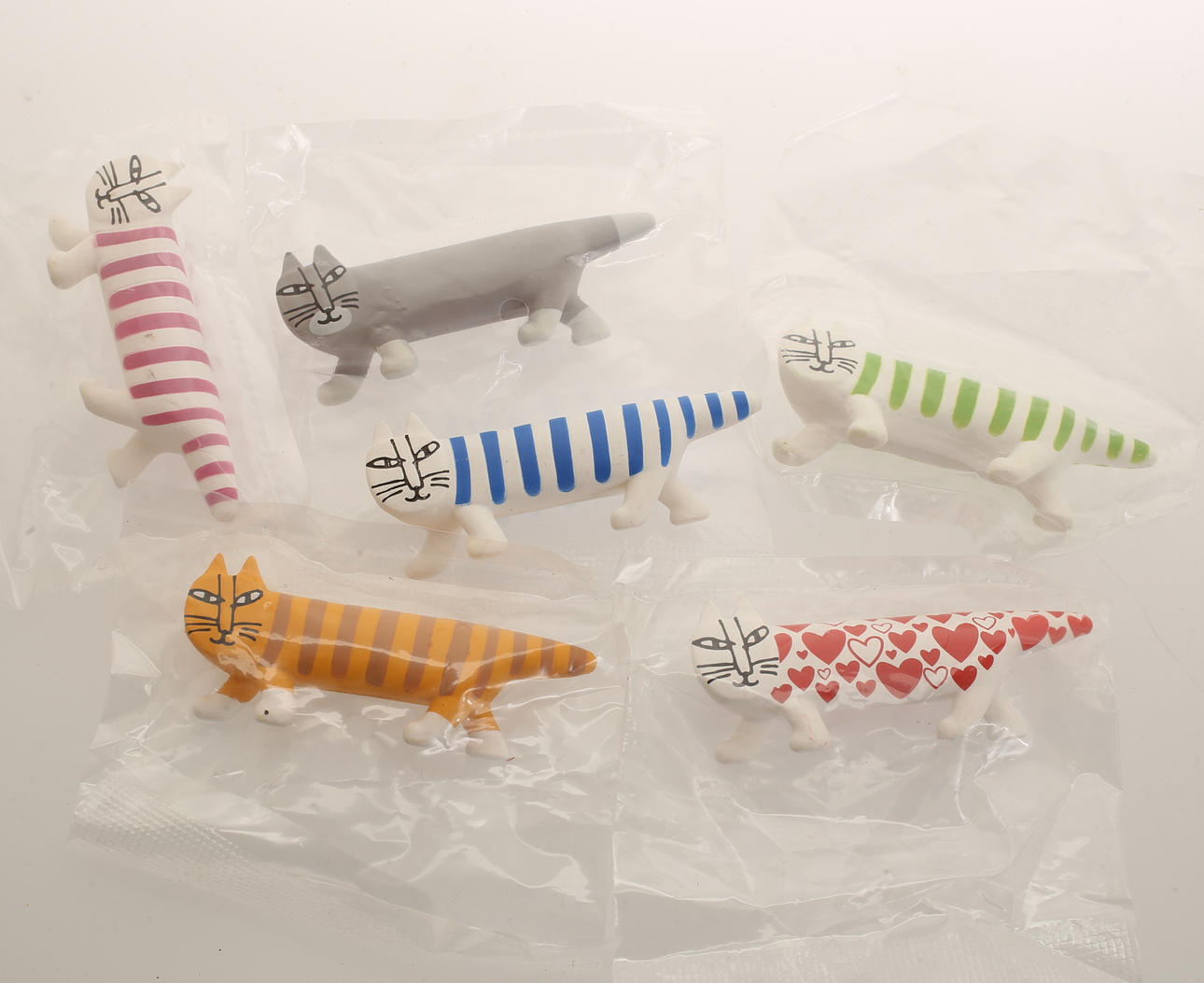 MINIATYRER, 6 stycken, plast, Lisa Larson.