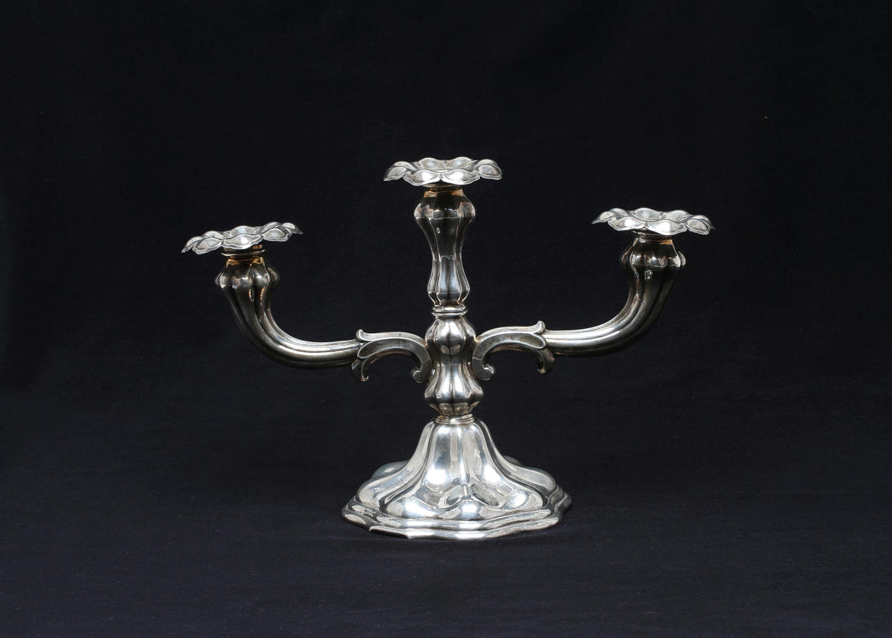 KANDELABER, för 3 st ljus, silver, CG Hallberg 1935.