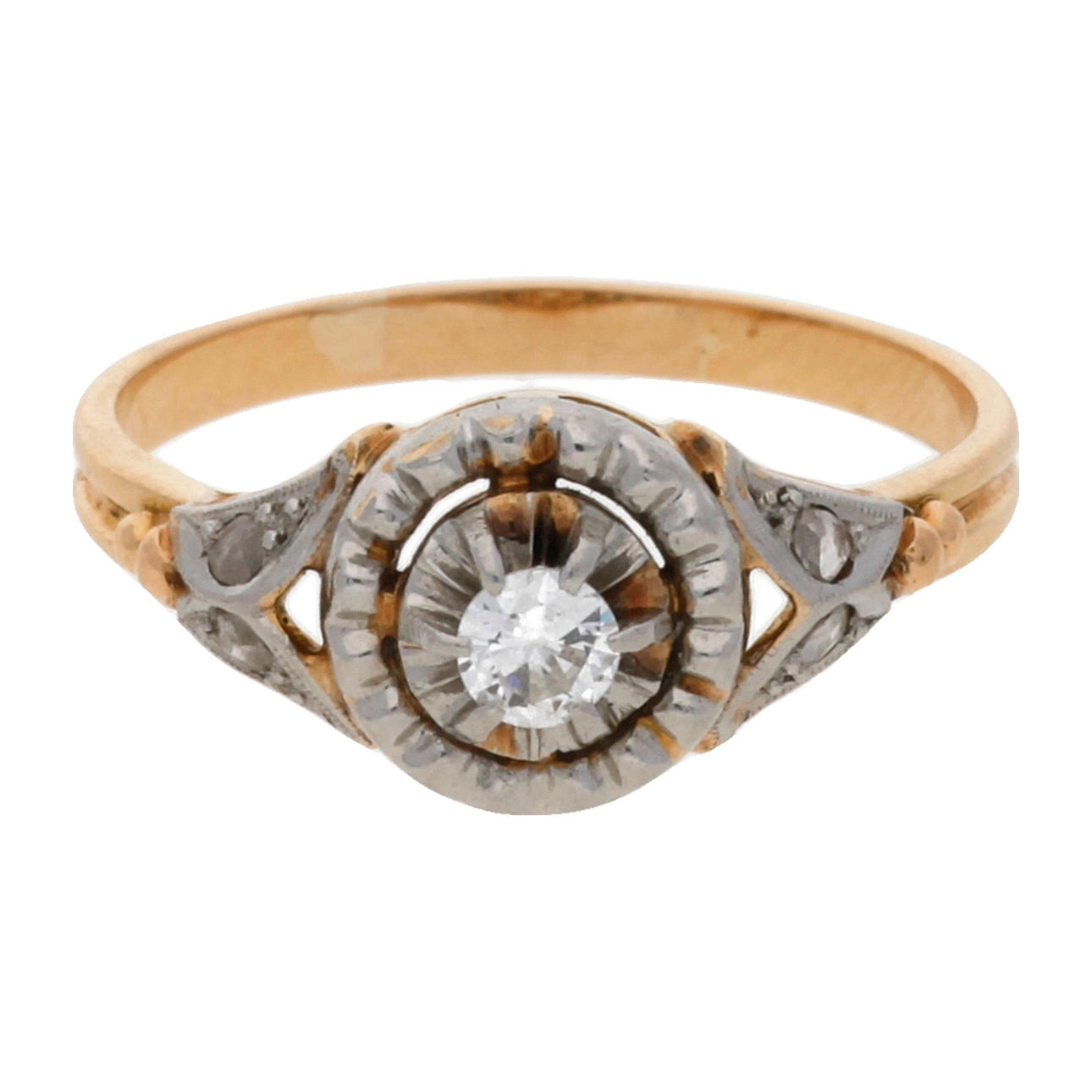 Diamonds rosette ring, mid 20th Century.