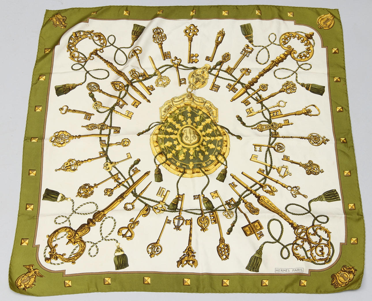 SCARF, siden. "Les Clés" Design Caty Latham, Hermès Paris.