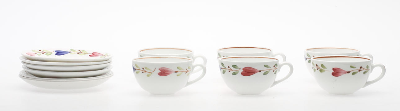 KAFFEKOPPAR, 6 delar, "Ranka", Gustavsberg.