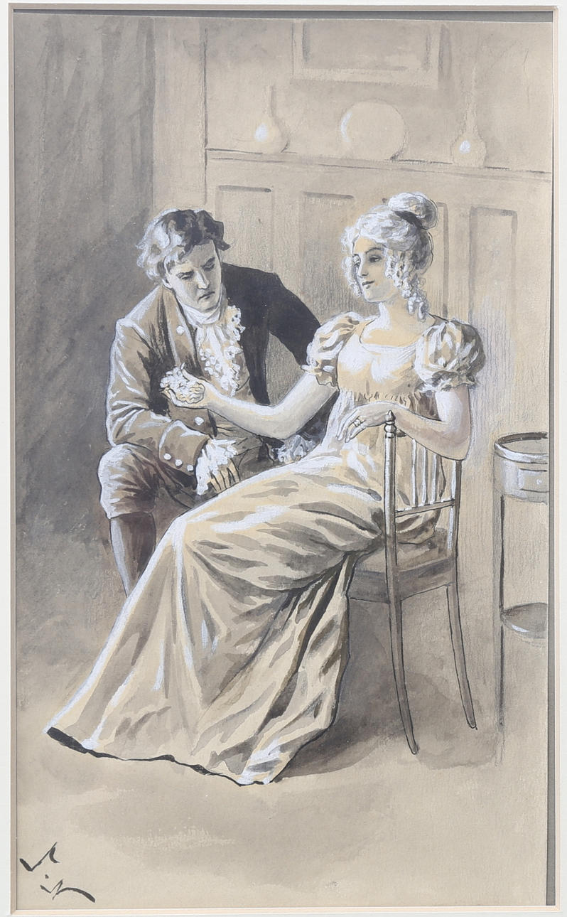 JENNY NYSTRÖM. Model for book/magazine illustration, mixed media, signed.