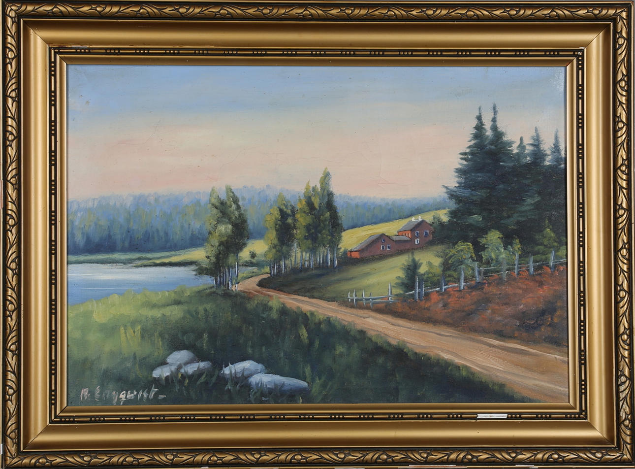 NILS EDVIN ENQUIST. oil on canvas, signed.