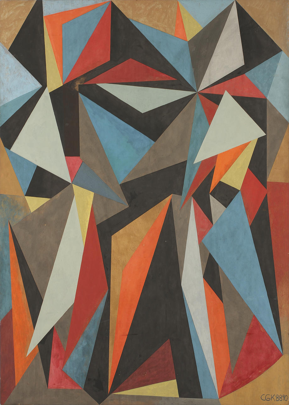 CLAES-GÖRAN KARLSSON (F.1944). "Adam och Eva". Tempera på pannå.