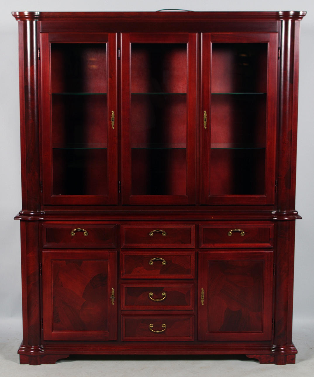 SKÄNK MED VITRINÖVERDEL, mahognybetsat.