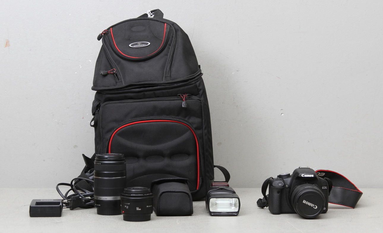 DIGITAL SYSTEMKAMERA, 3 Objektiv, blixt, Kamerahus, Canon.
