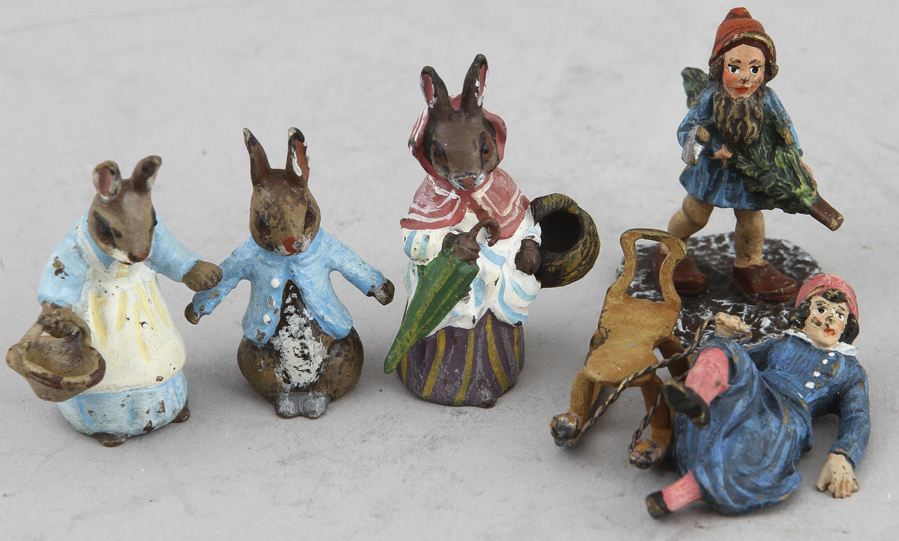 WIENERBRONSER, 5 st, signerade FBW, 1800/1900-tal.