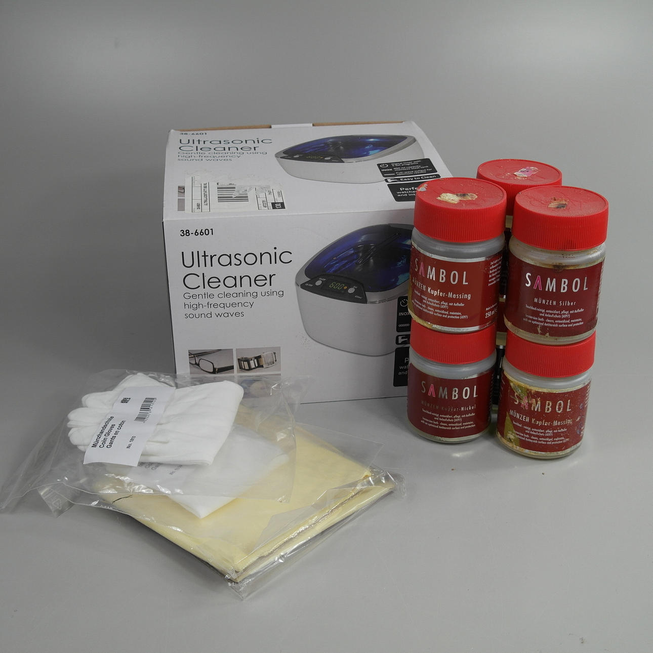 ULTRA SONIC CLEANER, tilbehør til rensning af mønter.