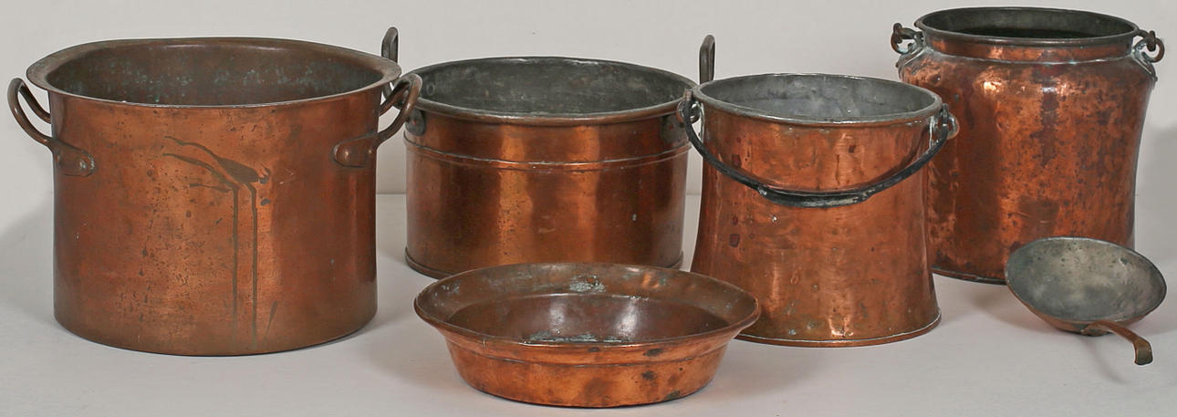 PARTI KOPPARFÖREMÅL, 1800/1900-tal.