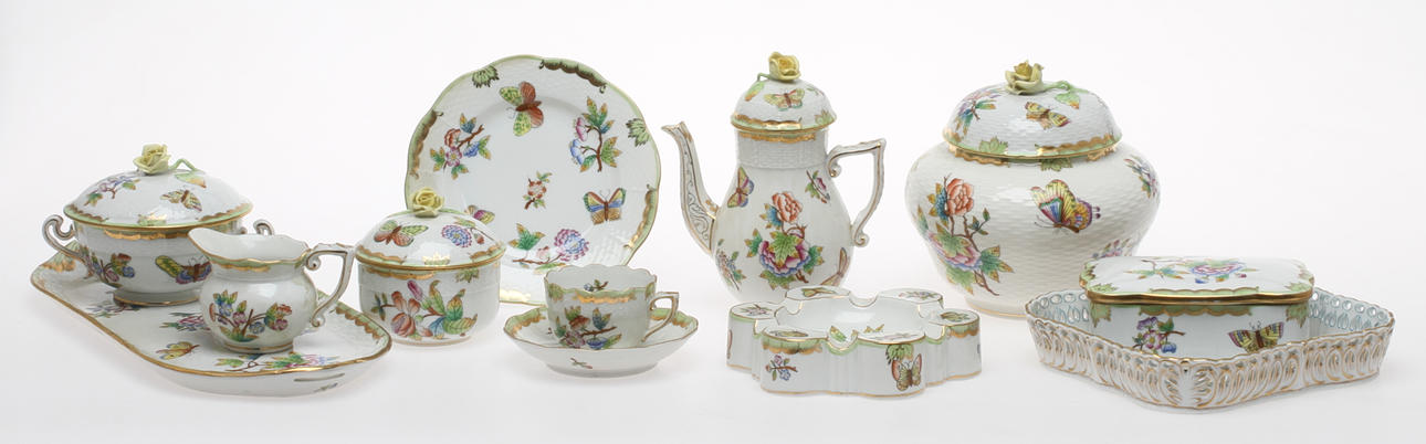 KAFFESERVISDELAR, ca 20+1 delar, porslin, Herend, 1900-tal.