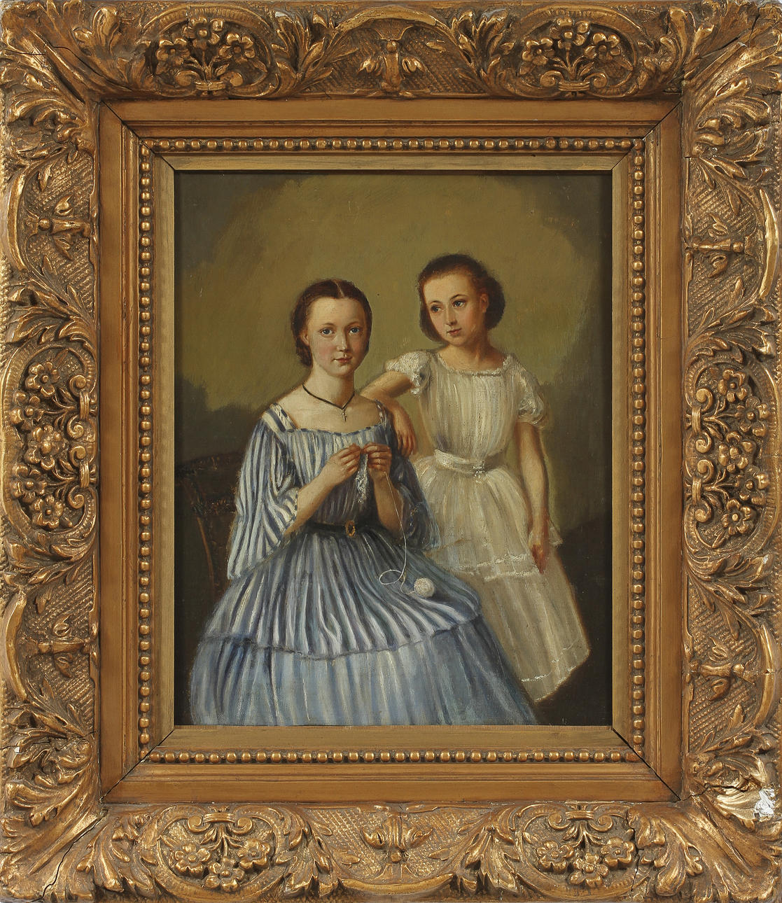 ADELAIDE VALERIUS. TILLSKRIVEN. Olja på duk, uppfodrad, 1800-tal.