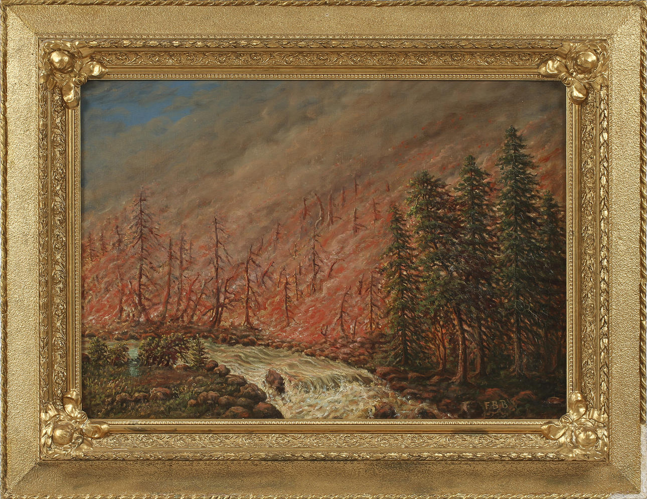 FREDRIK BERNHARD BLOMBERGSSON. Olja på duk, monogramsignerad FBB, 1800-tal.