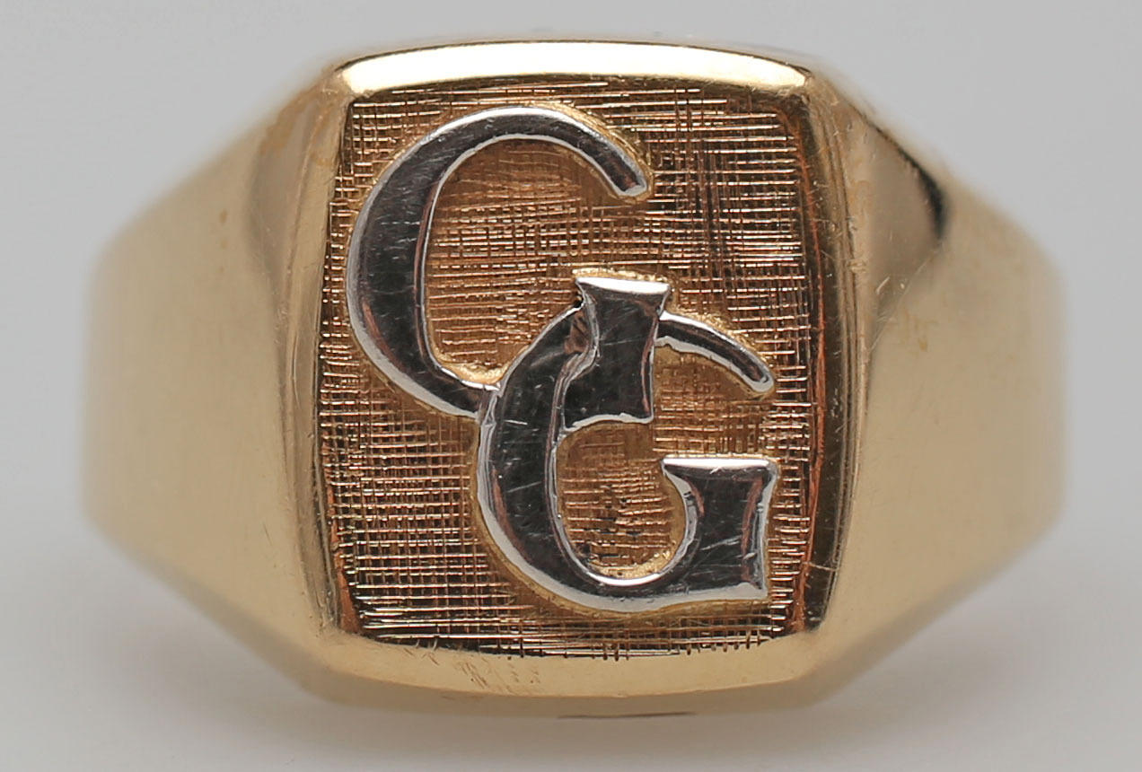 KLACKRING, tvåfärgad, Hedbergs Guld, Dalsjöfors, troligen 1960, 18K.