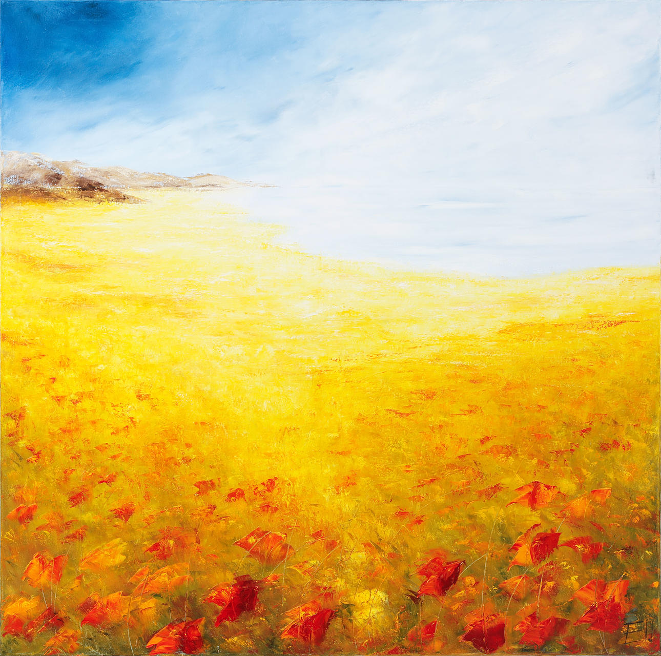 GUN ELD SANDSTRÖM. landscape, oil on canvas, signed.