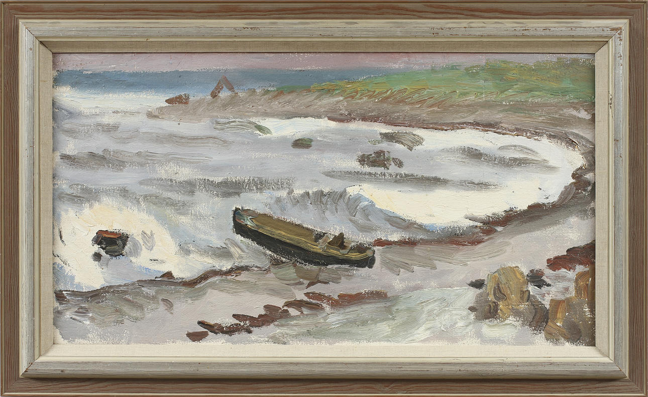 FOLKE PERSSON, olja på duk, tillskriven, intyg á tergo.