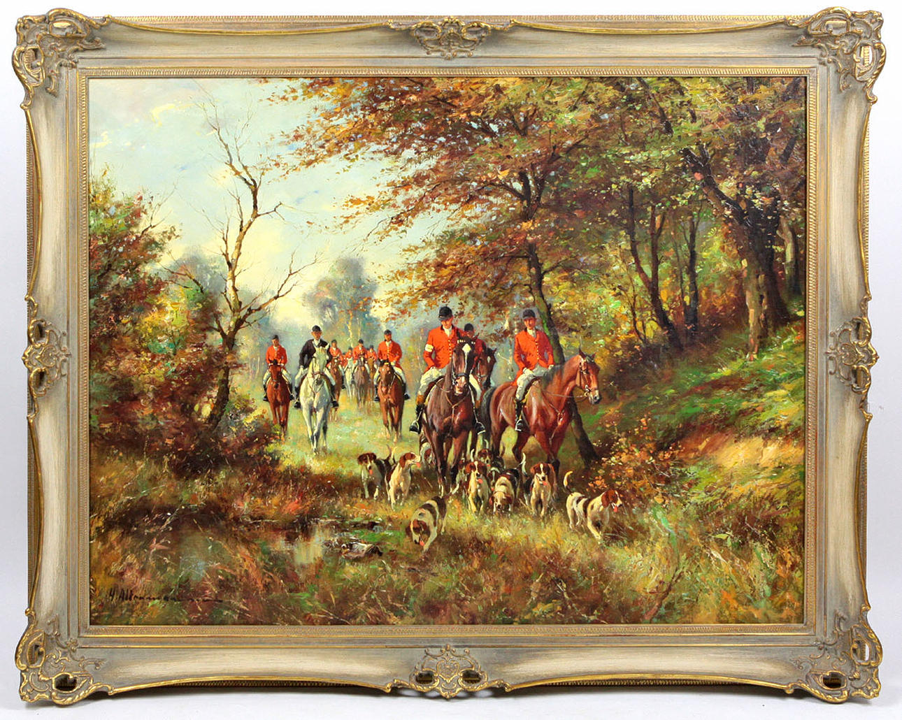 TREIBJAGD, ÖLGEMÄLDE, ALTERMANN, HORST.