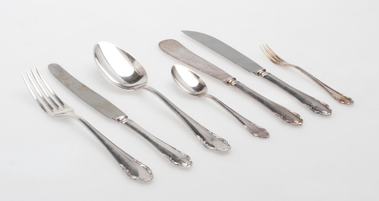 BESTICK, 45 delar, nysilver, "Haga", Skandia.