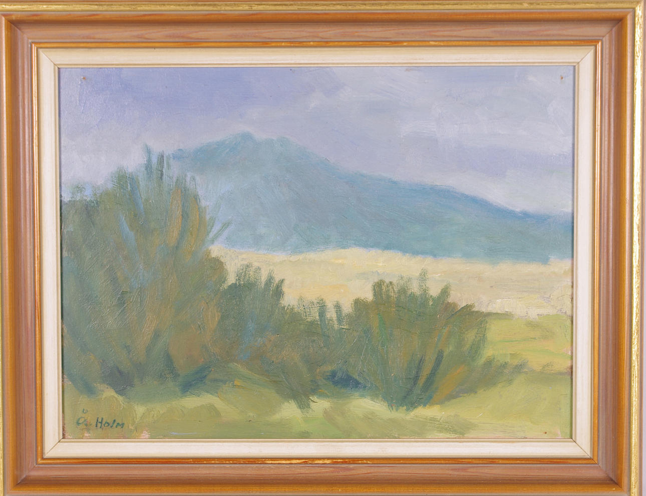ÅKE HOLM. landskap, olja på pannå.