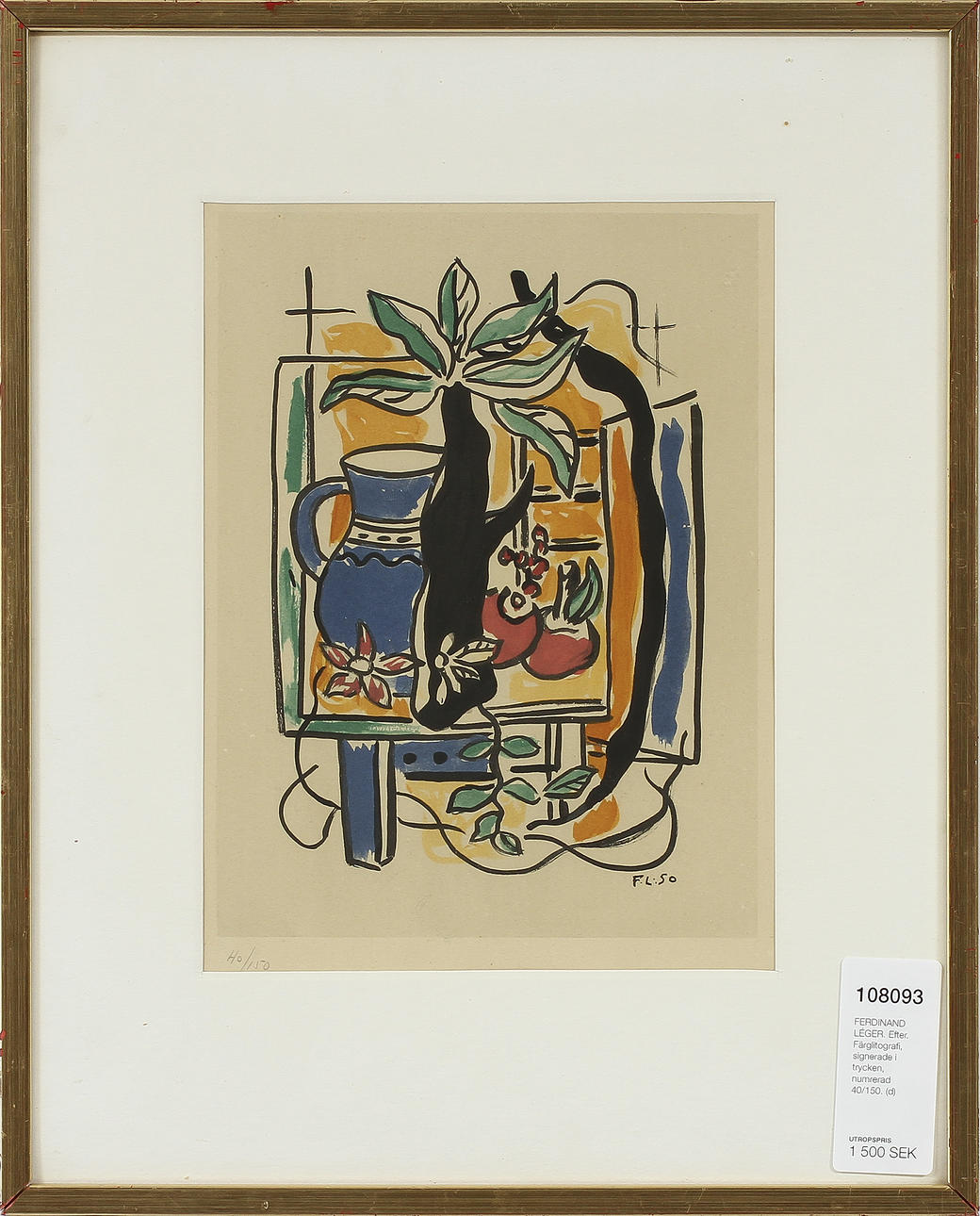 FERDINAND LÉGER. EFTER. Färglitografi, signerade i trycken, numrerad 40/150.