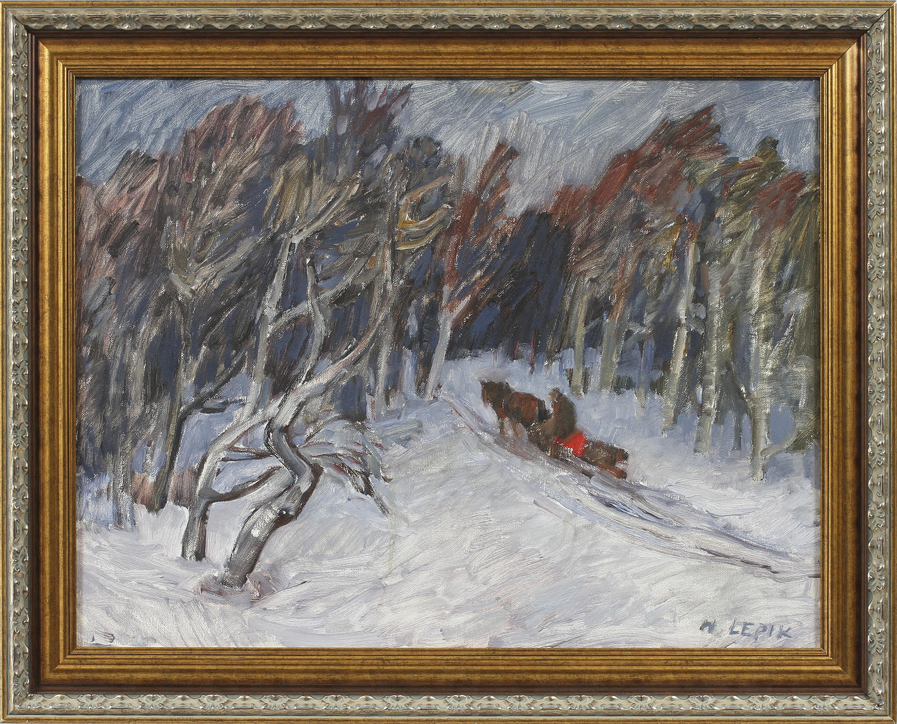 HUGO LEPIK. Olja på duk, signerad.