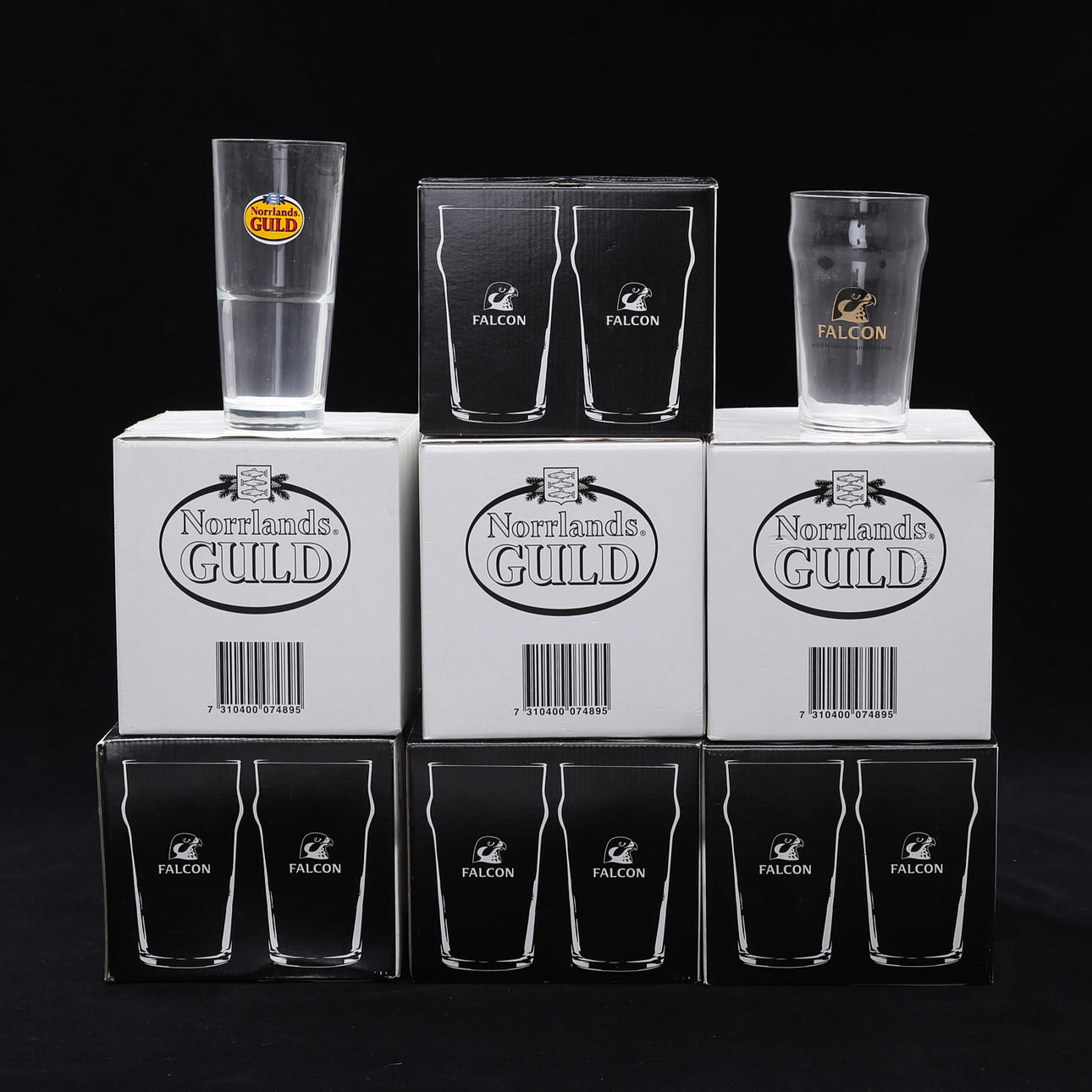 ÖLGLAS, 28 st, Falcon och Norrlands Guld.