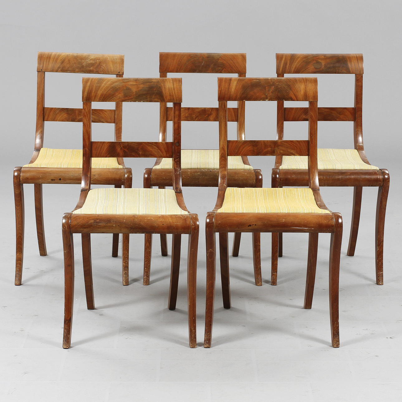 MÖBELGRUPP, 9 delar, Karl-Johan, 1800-tal.