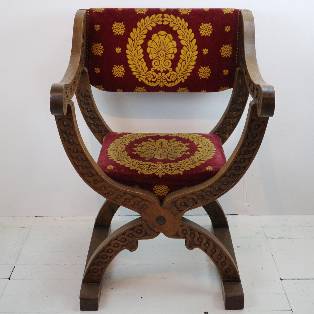 SILLA DE TIJERA ANTIGUA.