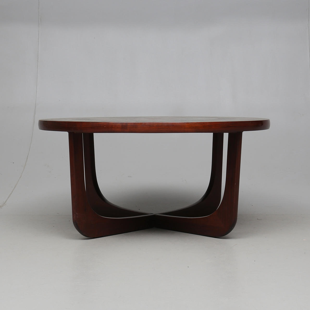 COFFEE TABLE, copper/wood, 1960s/70s.