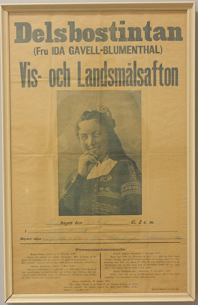 DELSBOSTINTAN,affish, Ida Gavell-Blumenthal 1920-tal.