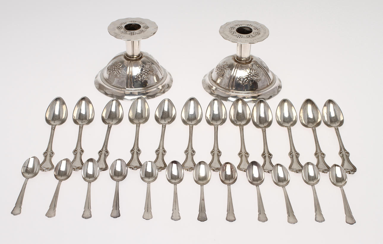 PARTI SILVER, 26 delar, silver, total vikt 583 g.