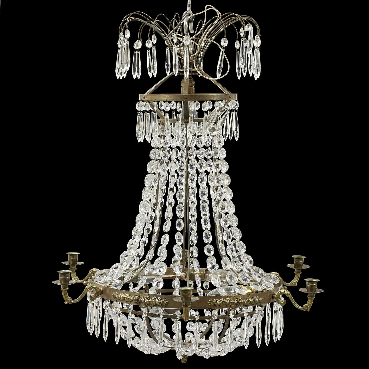 LJUSKRONA, gustaviansk stil, höjd 75 cm.